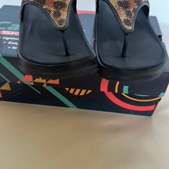 Skechers Cali Gear Leopard Shimmer Sandals - Picture 5 of 6